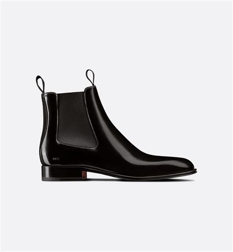 Dior Timeless Chelsea Boot Black Polished Calfskin .